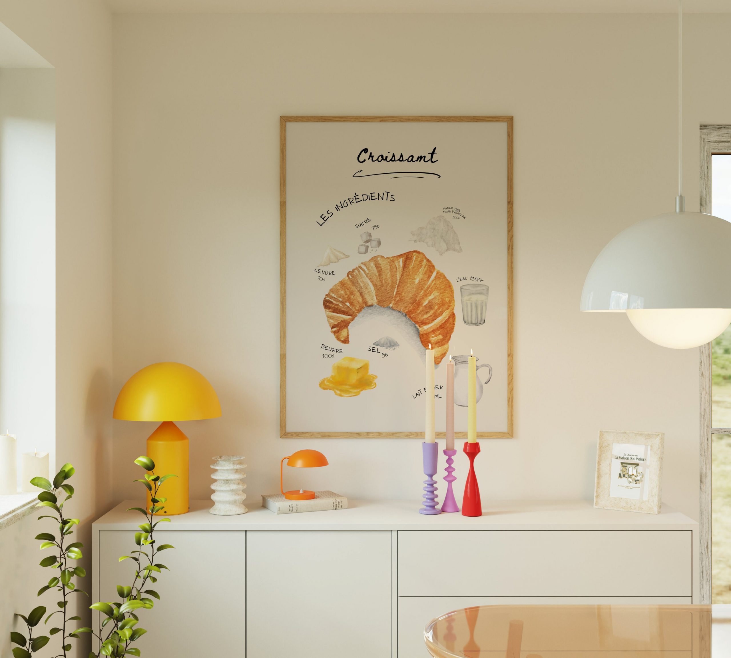 Watercolor Croissant Print