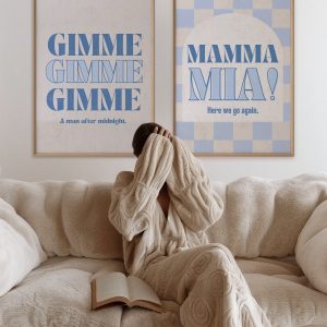 Set of 2 - Mamma Mia Gimme - Blue Mockup