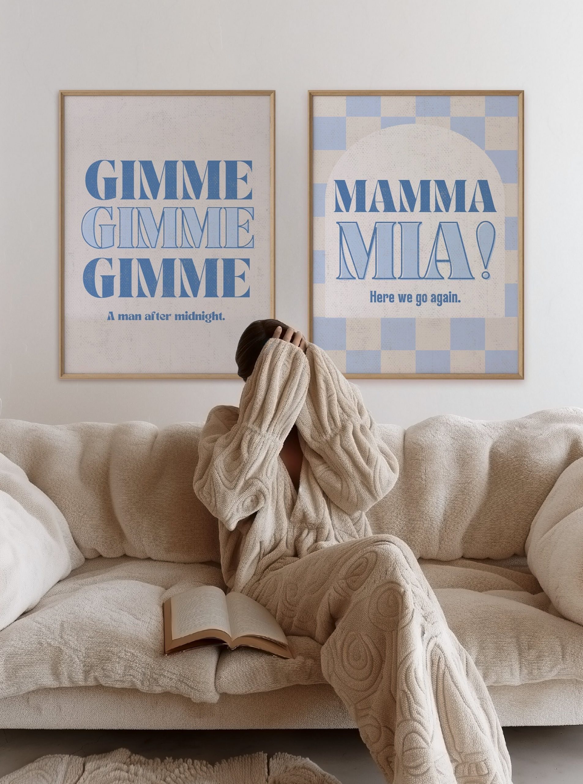 Set of 2 - Mamma Mia Gimme - Blue Mockup