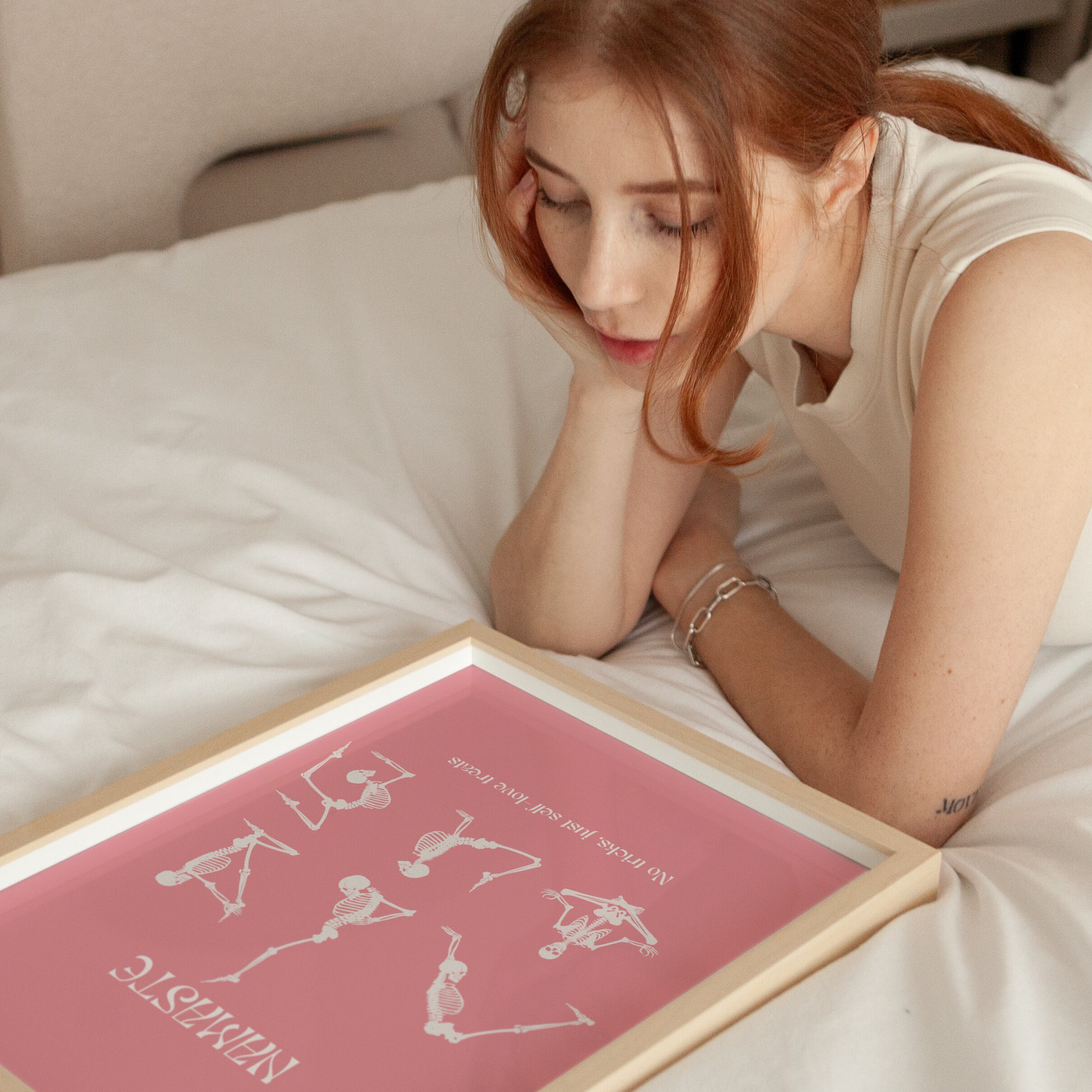 Set of 3 - Skeleton Pink Halloween Decor - Image 5