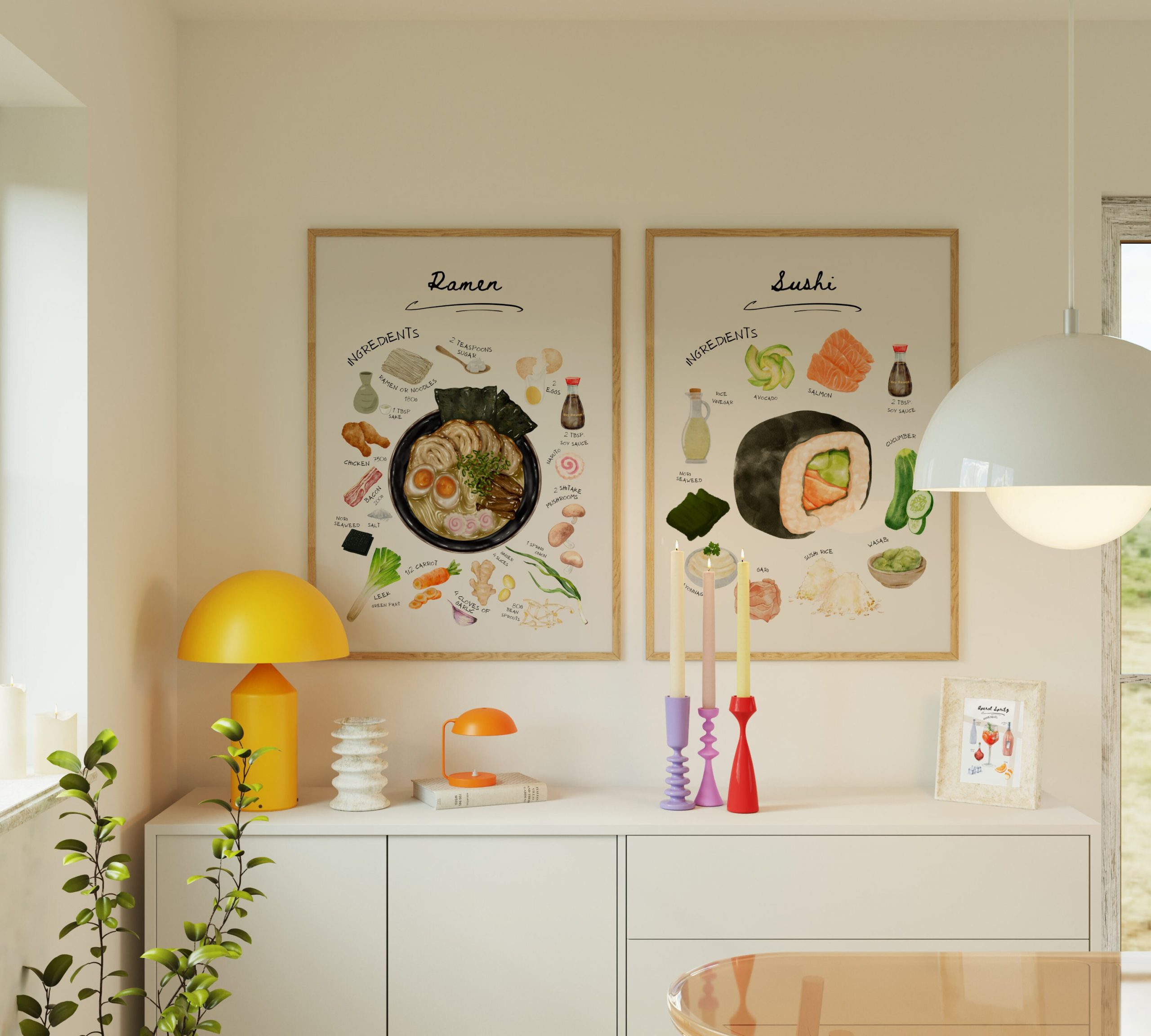 Set of 2 - Sushi Ramen Ingredients Mockup