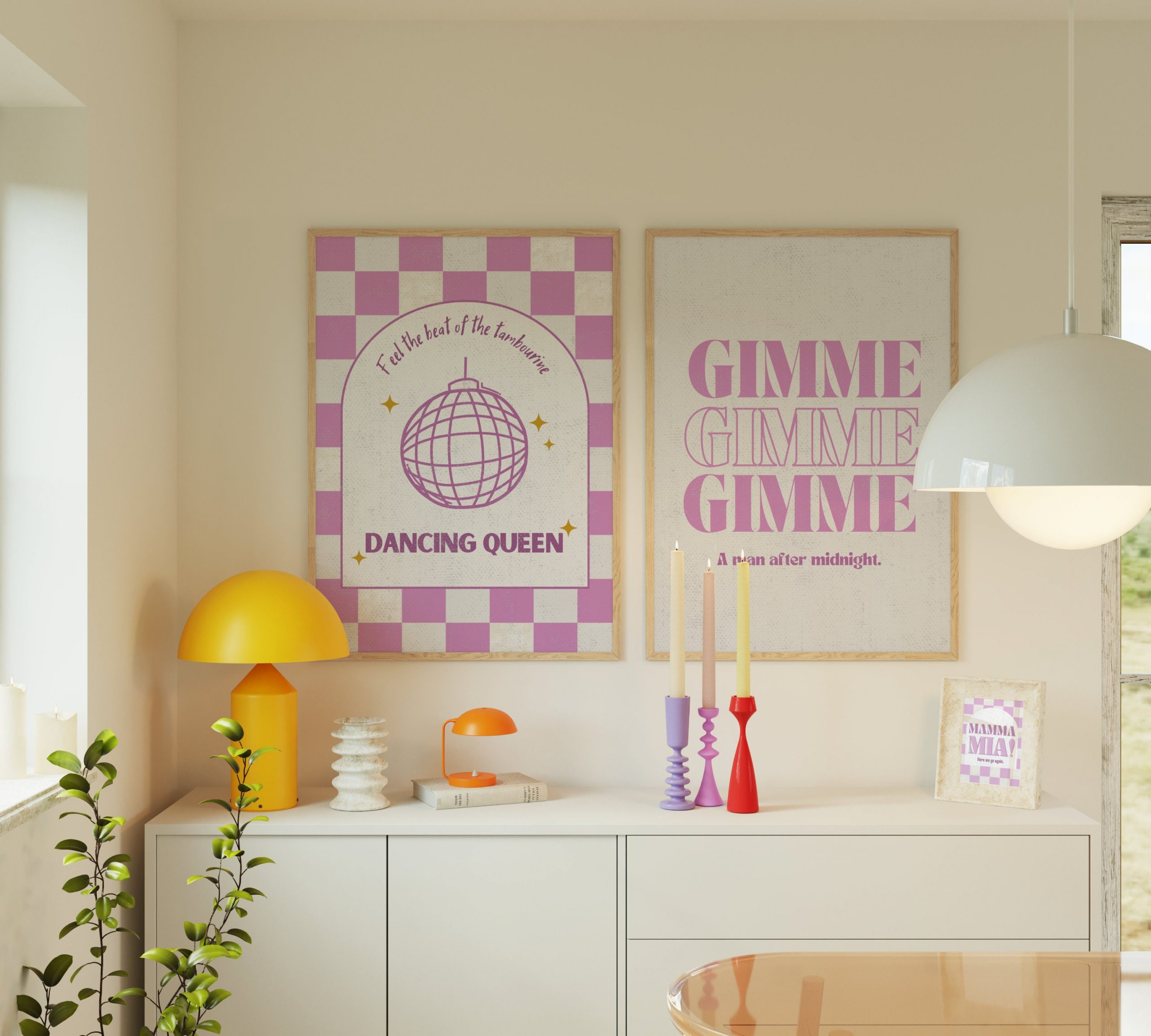 Set of 2 - Dancing Queen Pink Mockup