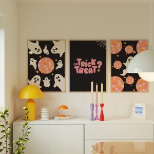 Set of 3 - Pink Halloween Decor Mockup