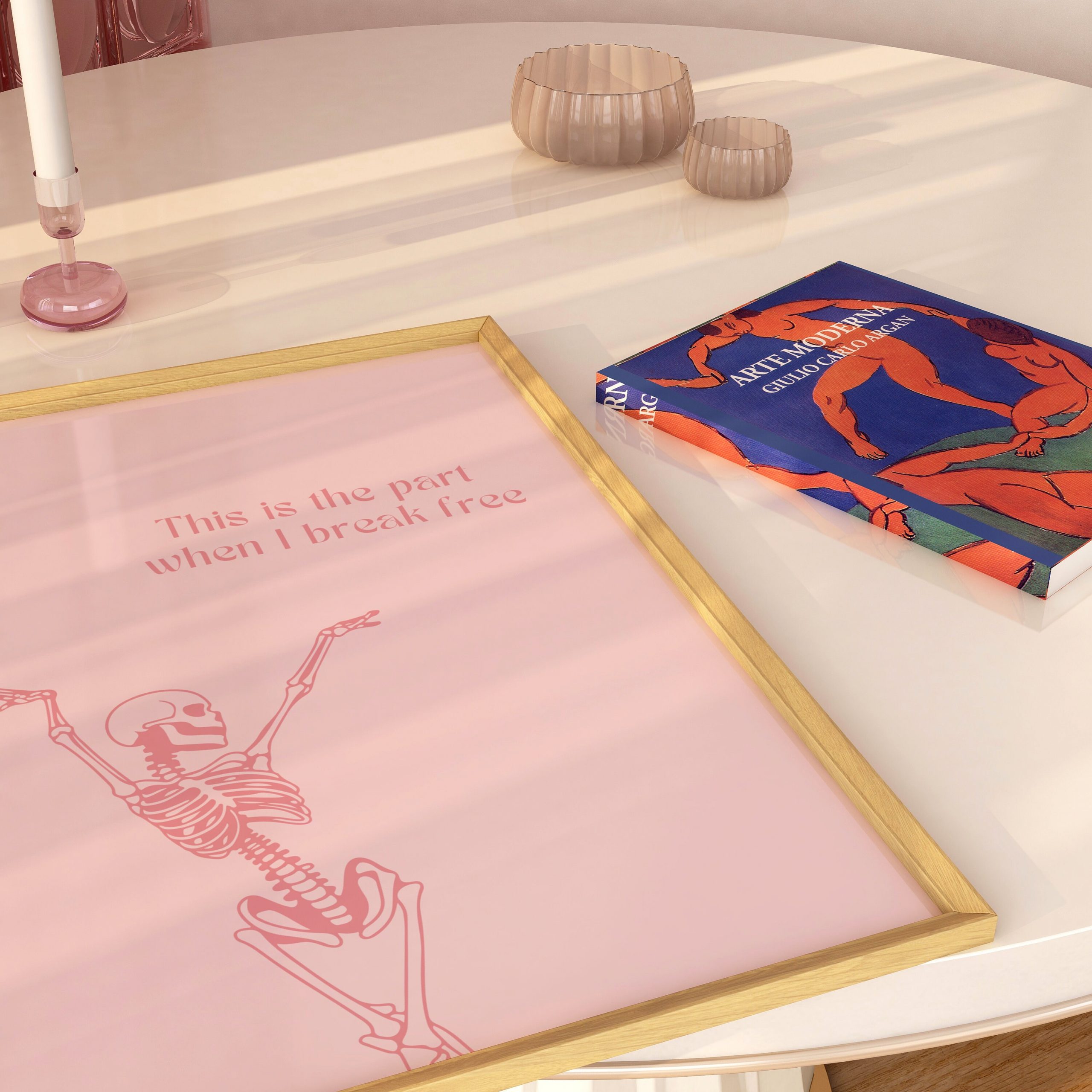 Break Free Lyrics Print - Pink Mockup